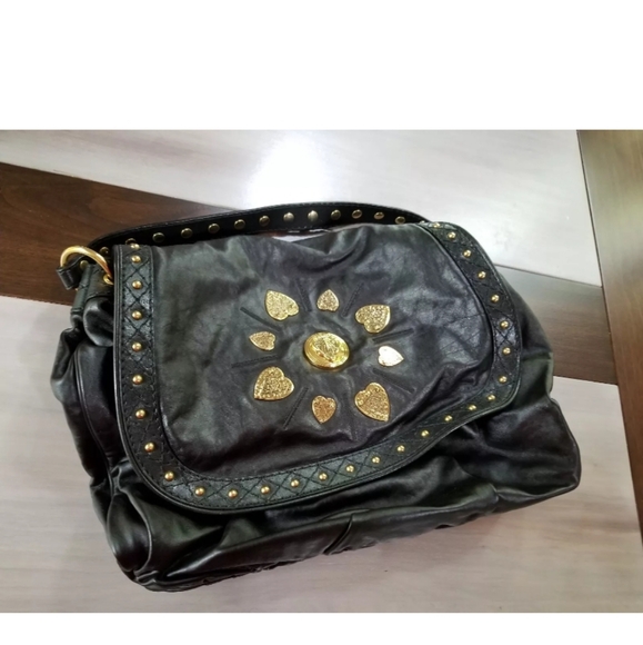 ☆AUTHENTIC NEW GUCCI IRINA BABOUSKA HOBO CLASSIC BLACK LEATHER STUDS GOLD TONE☆ - Picture 2 of 8